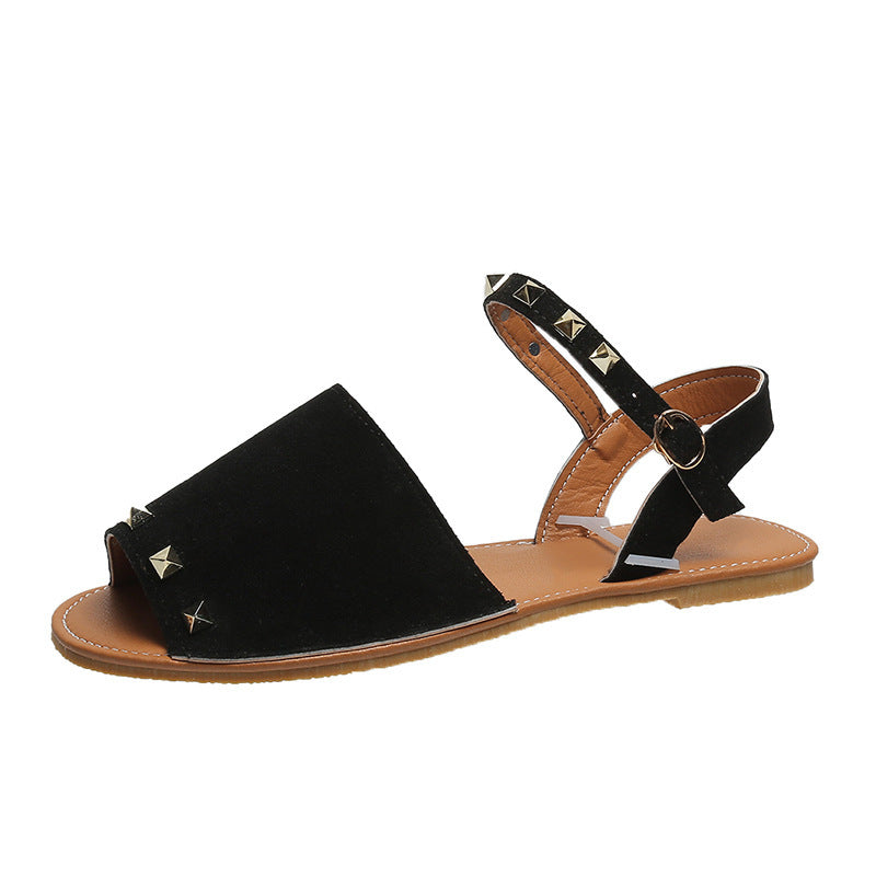 Flat Rivet Fish Mouth Beach Sandals