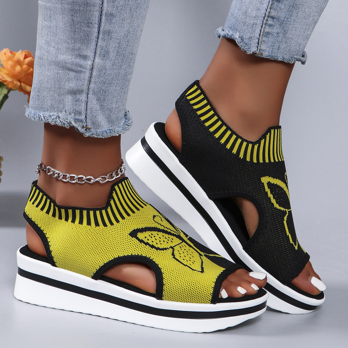 Butterfly Print Sports Sandals Women
