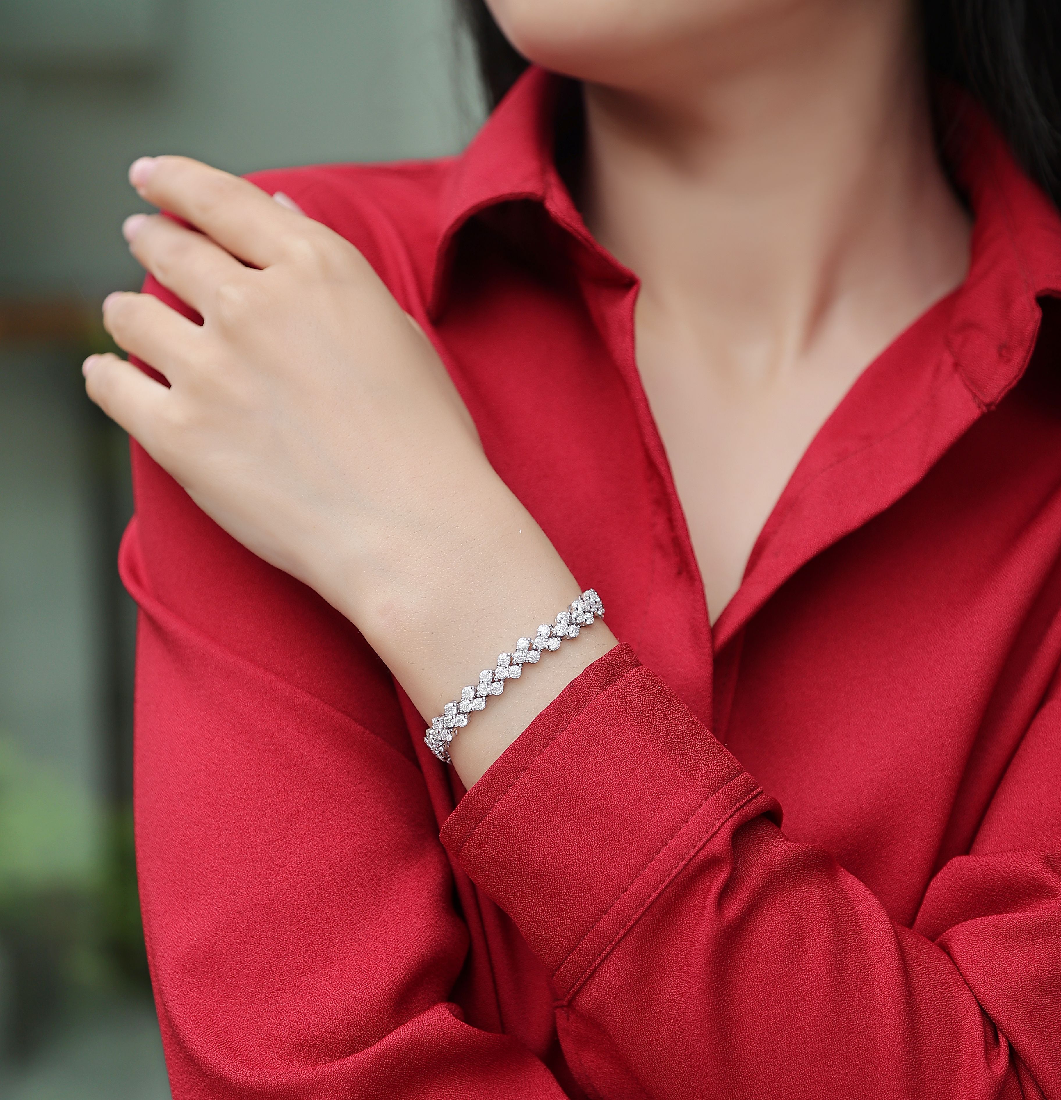 Kanong Mossan Diamant-Silberarmband