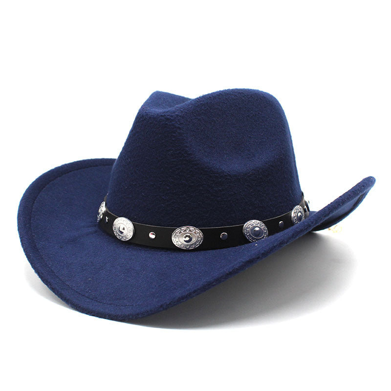 Chapeaux de cowboy western en laine de style minoritaire