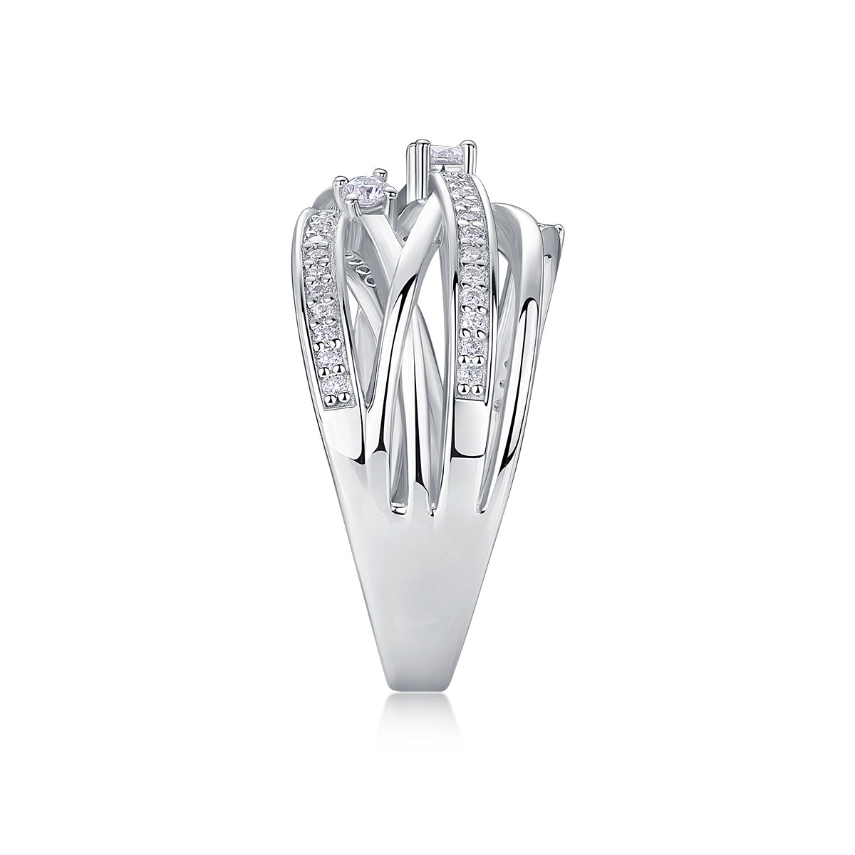 Luxus-Silberring-Set mit Stern-Moissanit