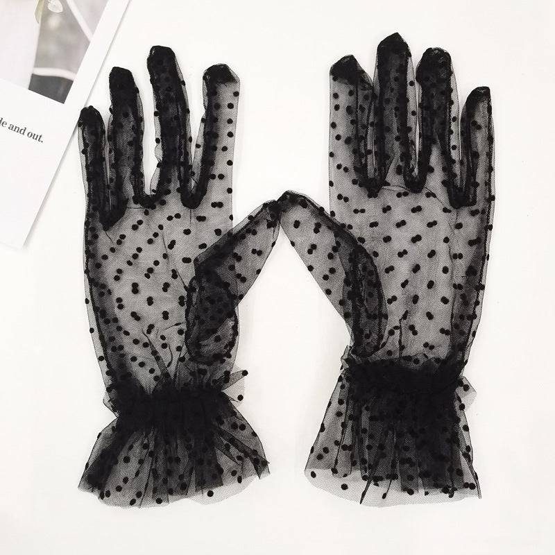 White Mesh Wedding & Evening Gloves