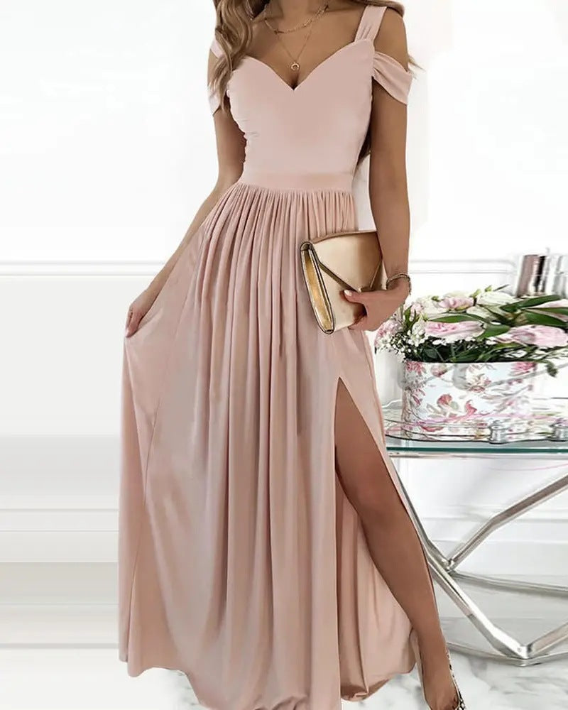 Elegant Greek Style Pleated Gown