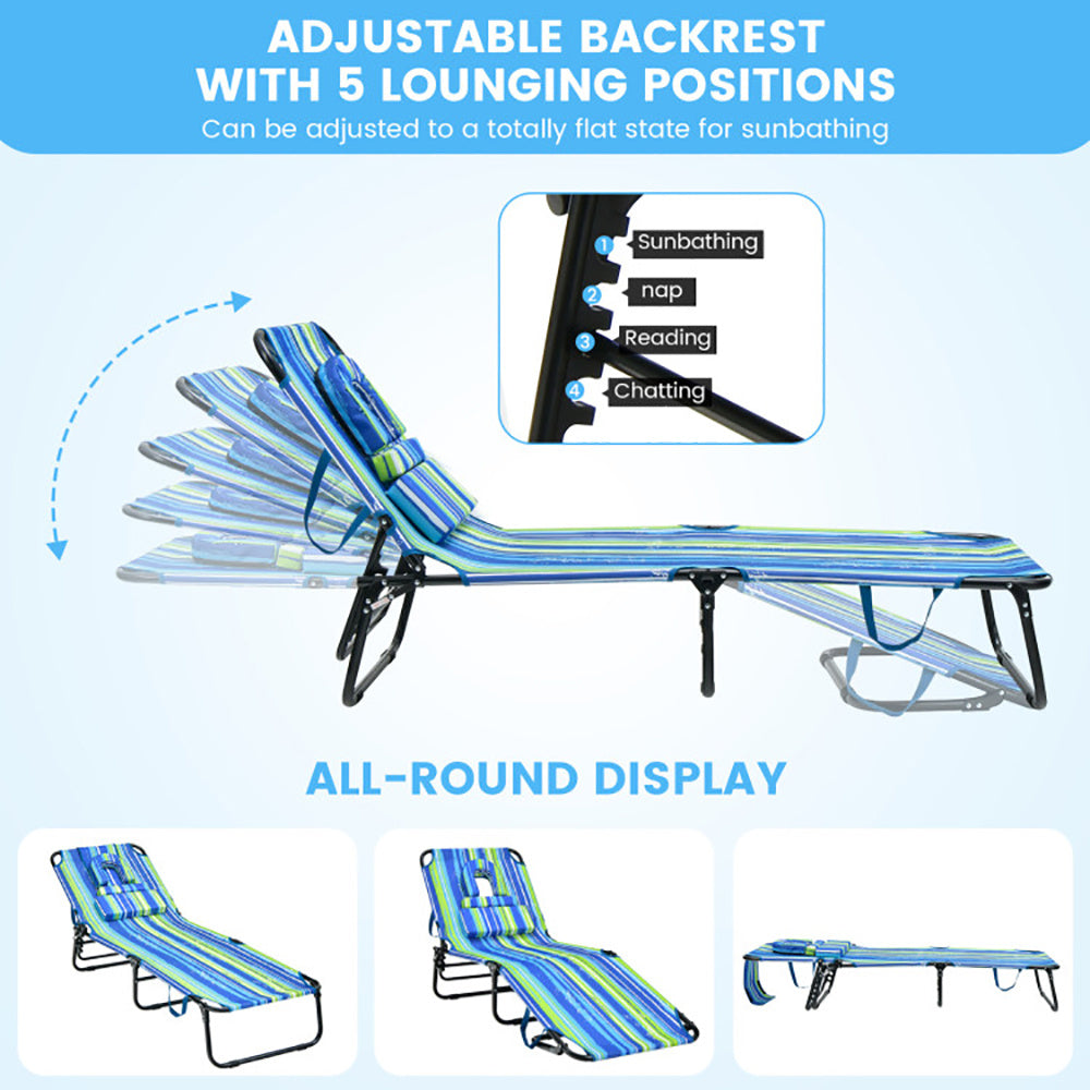 Beach Chaise Lounge Chair w/ Face Hole