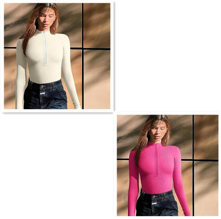 Slim Fit Jumpsuit mit Reißverschluss