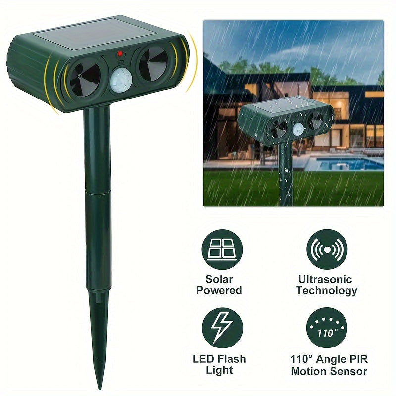 Solar Ultrasonic Animal Repellent Device