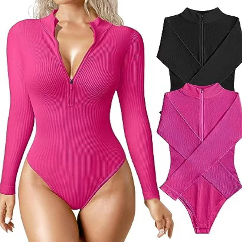 Slim Fit Jumpsuit mit Reißverschluss