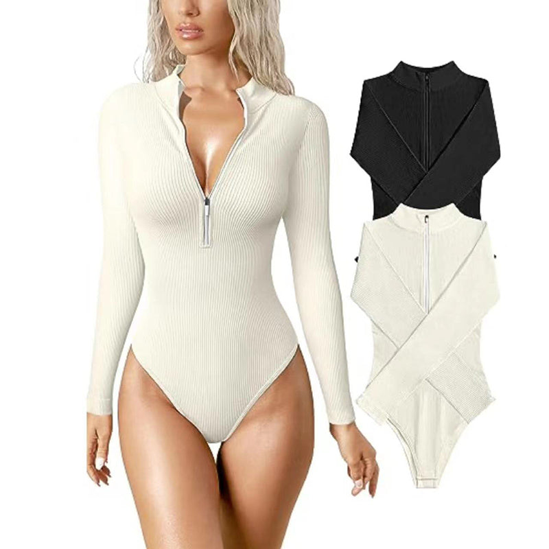 Slim Fit Jumpsuit mit Reißverschluss
