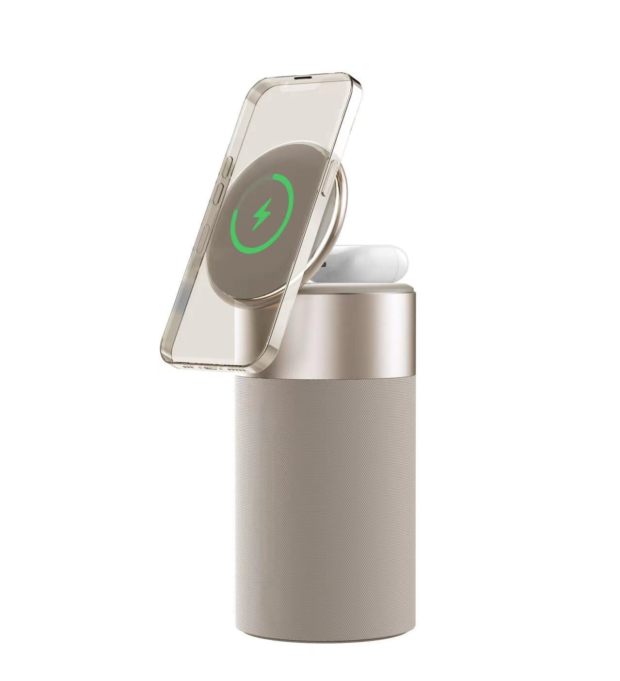 Chargeur sans fil 3 en 1 et lampe haut-parleur