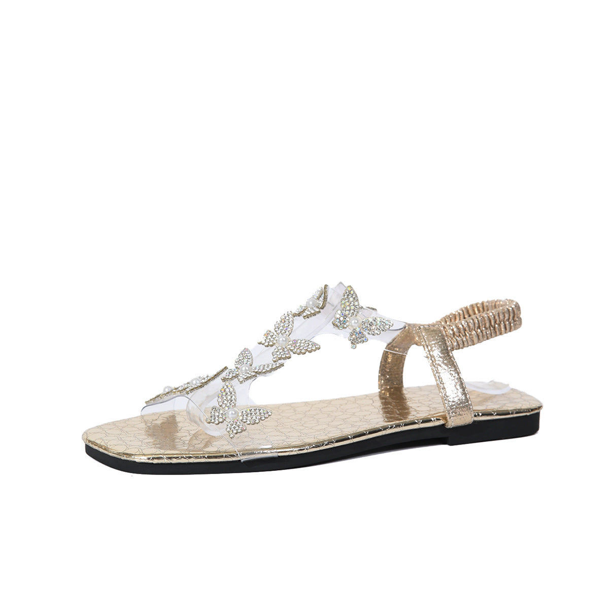 Butterfly Rhinestone Summer Flats