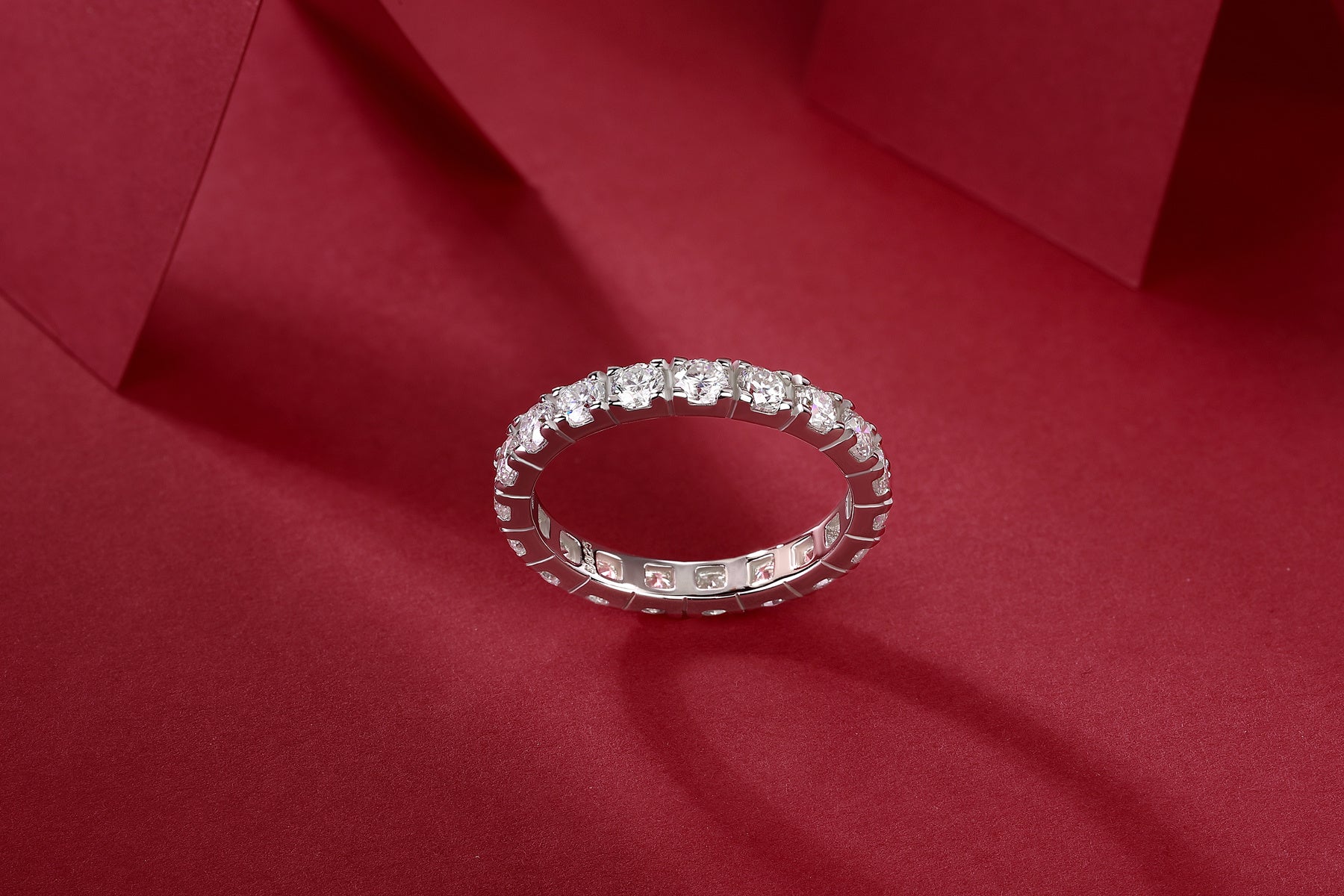 Starry Sky Moissanite Silver Ring
