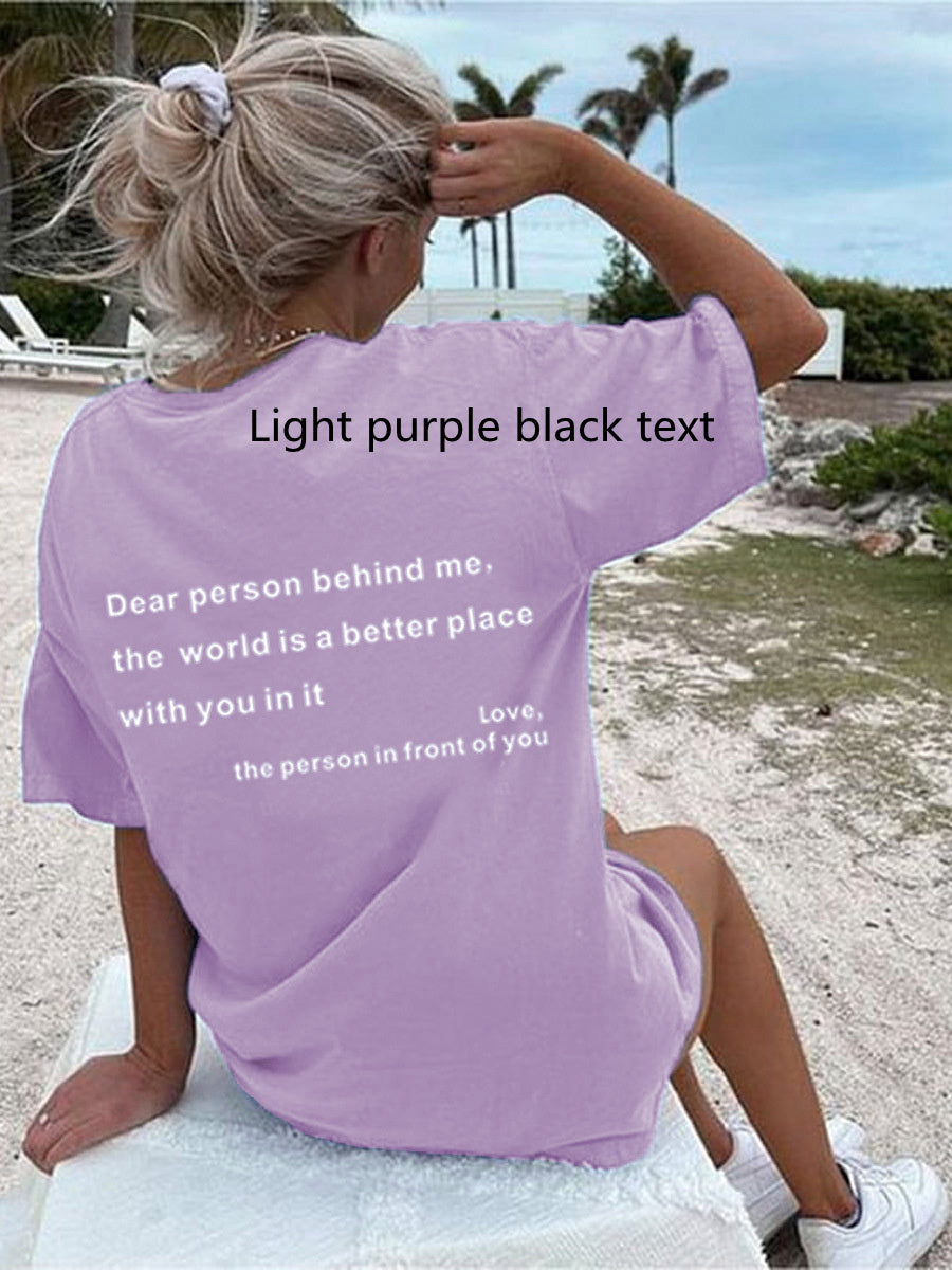 T-shirt à slogan imprimé pour femme