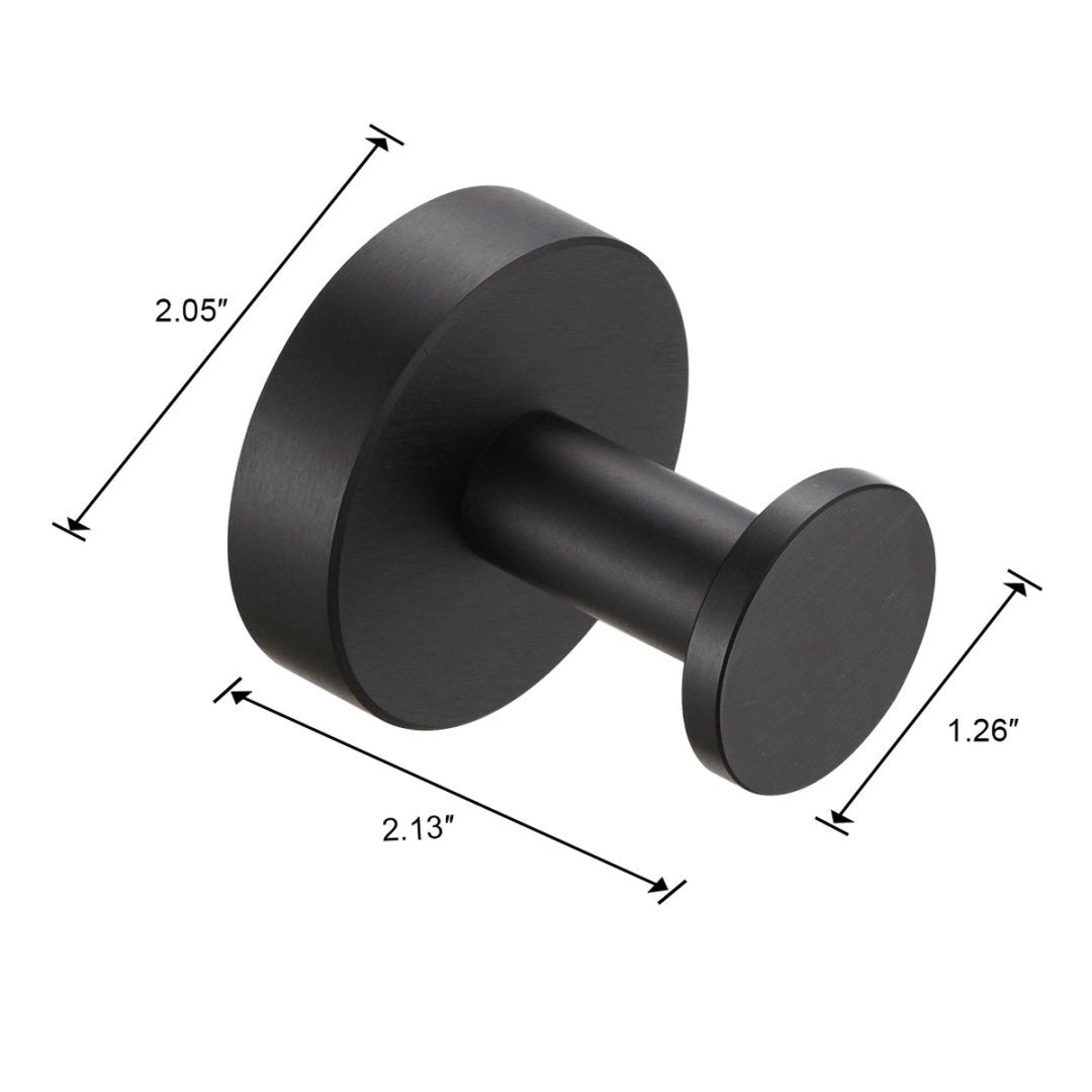 Matte Black Wall Hooks – 4 Pack Set