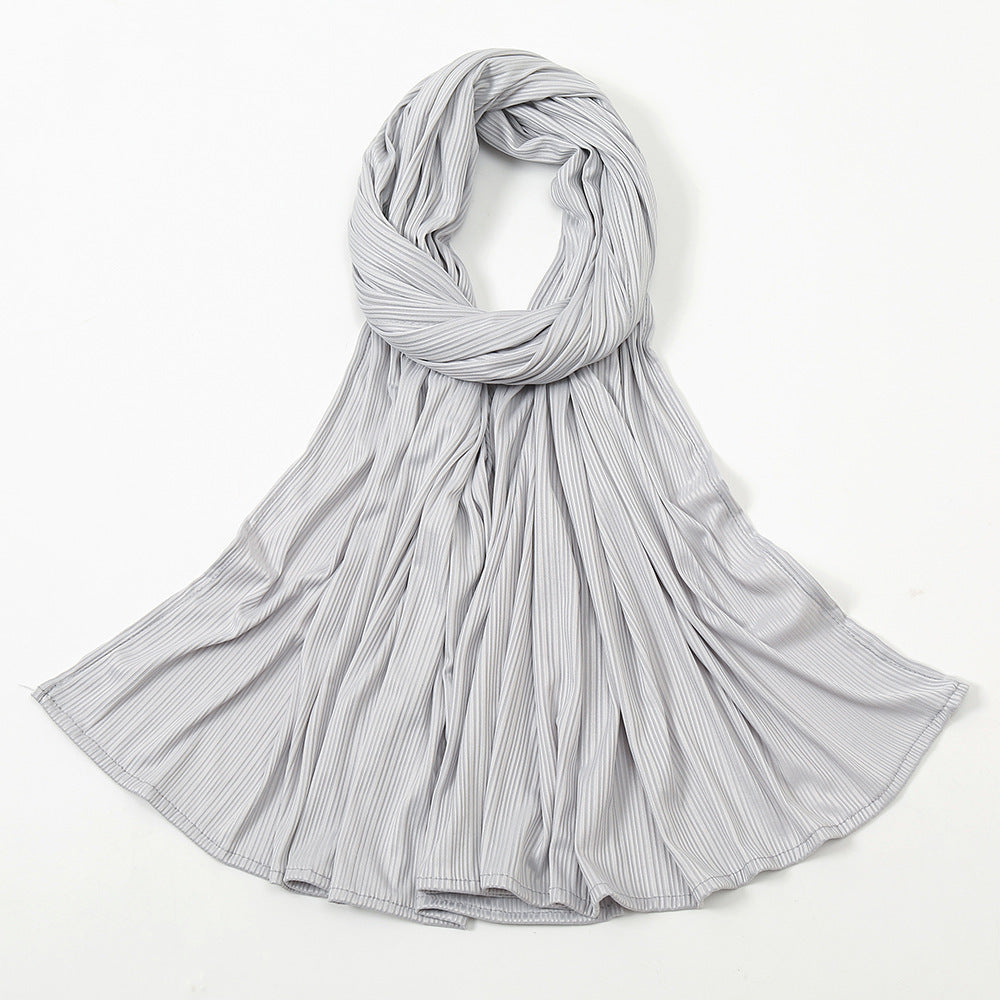 Écharpe en tricot de coton rayé pour femme