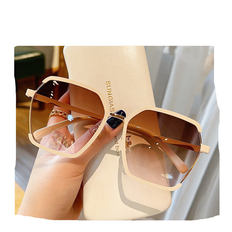 Ins Vintage Halbrahmen-Sonnenbrille