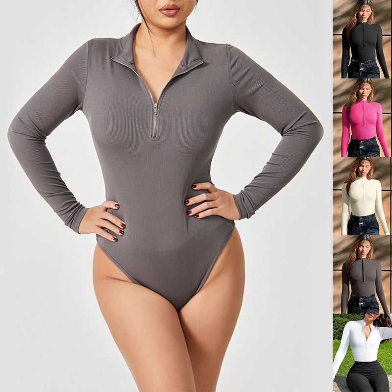 Slim Fit Jumpsuit mit Reißverschluss