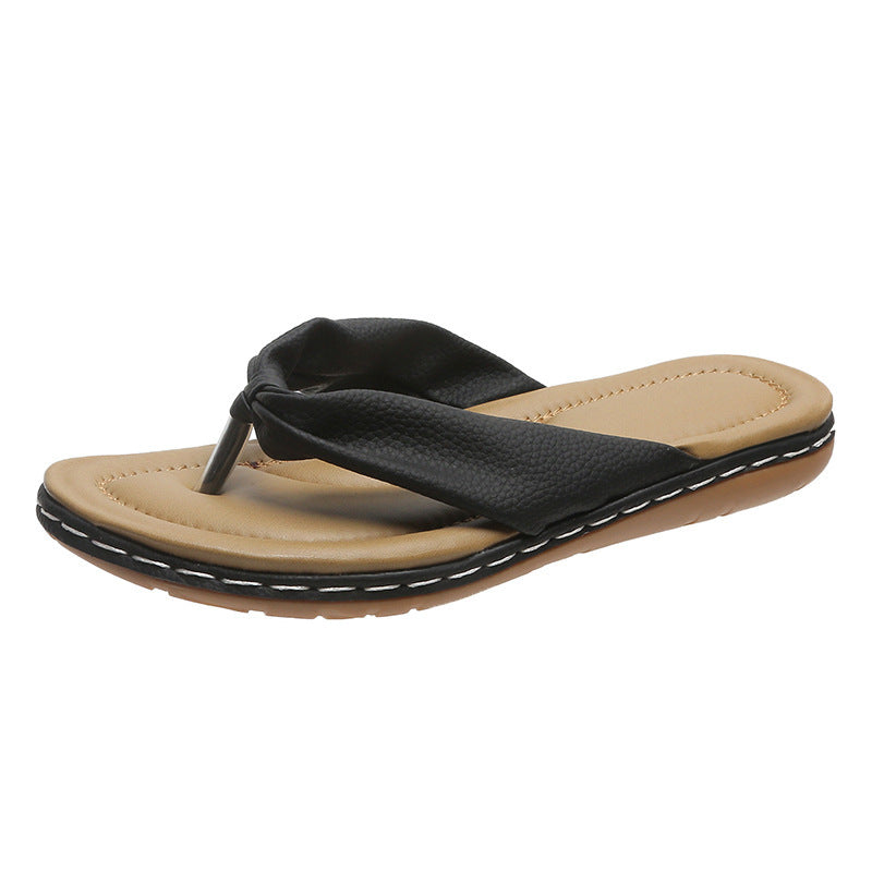 Bow Clip Toe Flat Summer Sandals