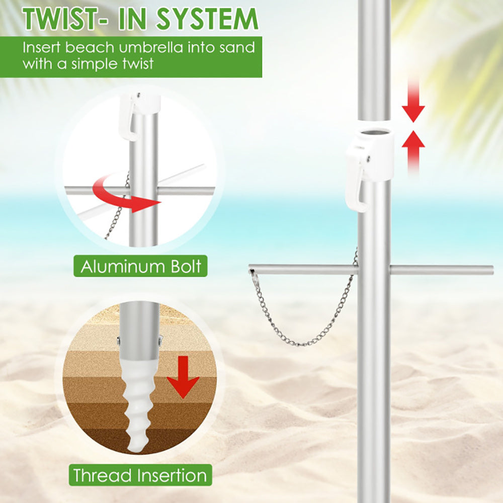 6.5ft Beach Umbrella w/ Carry Bag