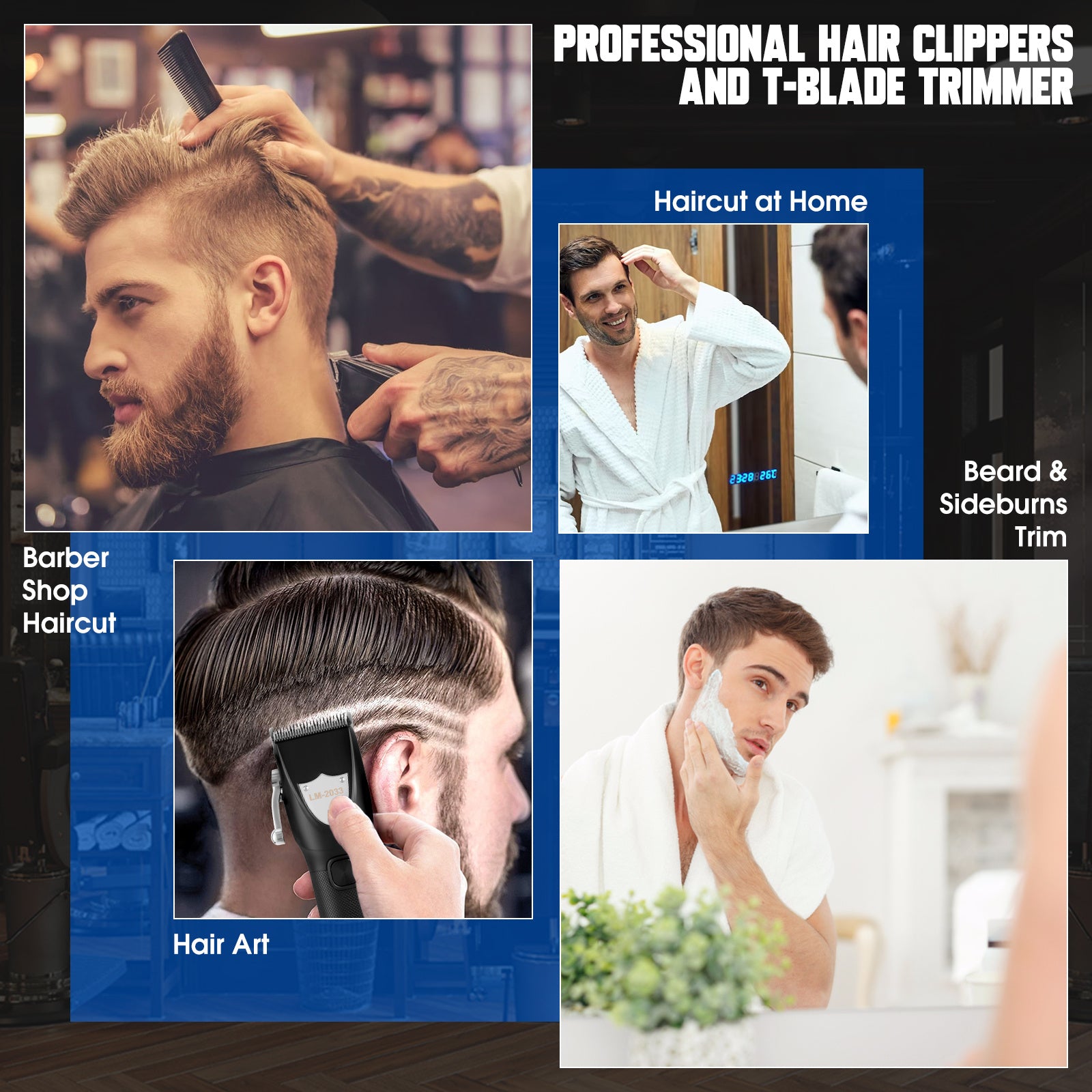 Professional Cordless Hair & Beard Clippers